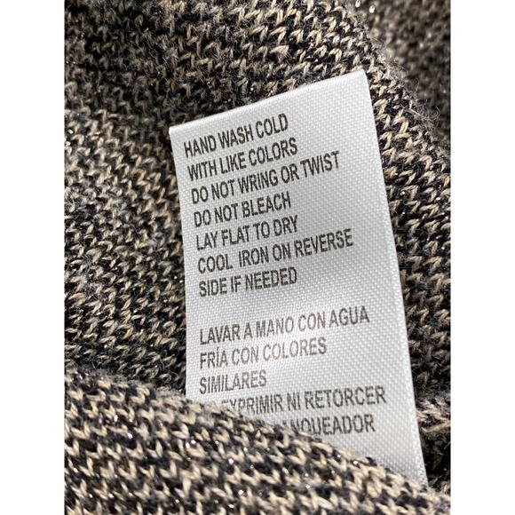 Democracy Asymmetric Hem Mixed Animal Print V-Neck Sweater Women's Size XL Taupe - Picture 8 of 9